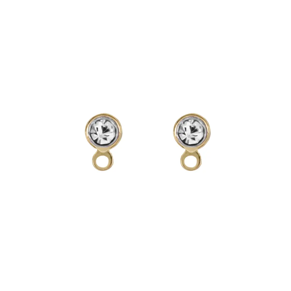 4012BC Broquel Cristal Blanco C/Asa 2Prs