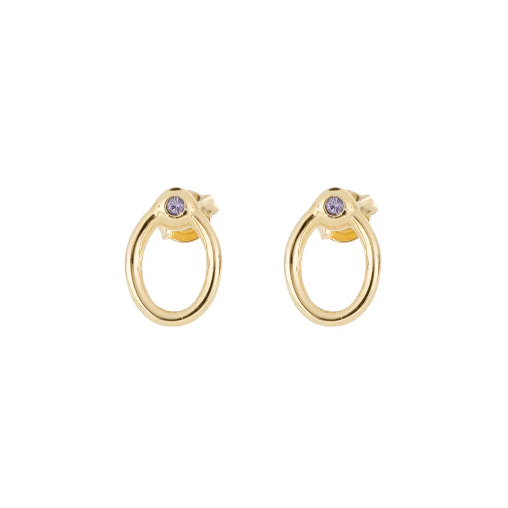 4016L Broquel Ovalado C/Cristal Lila