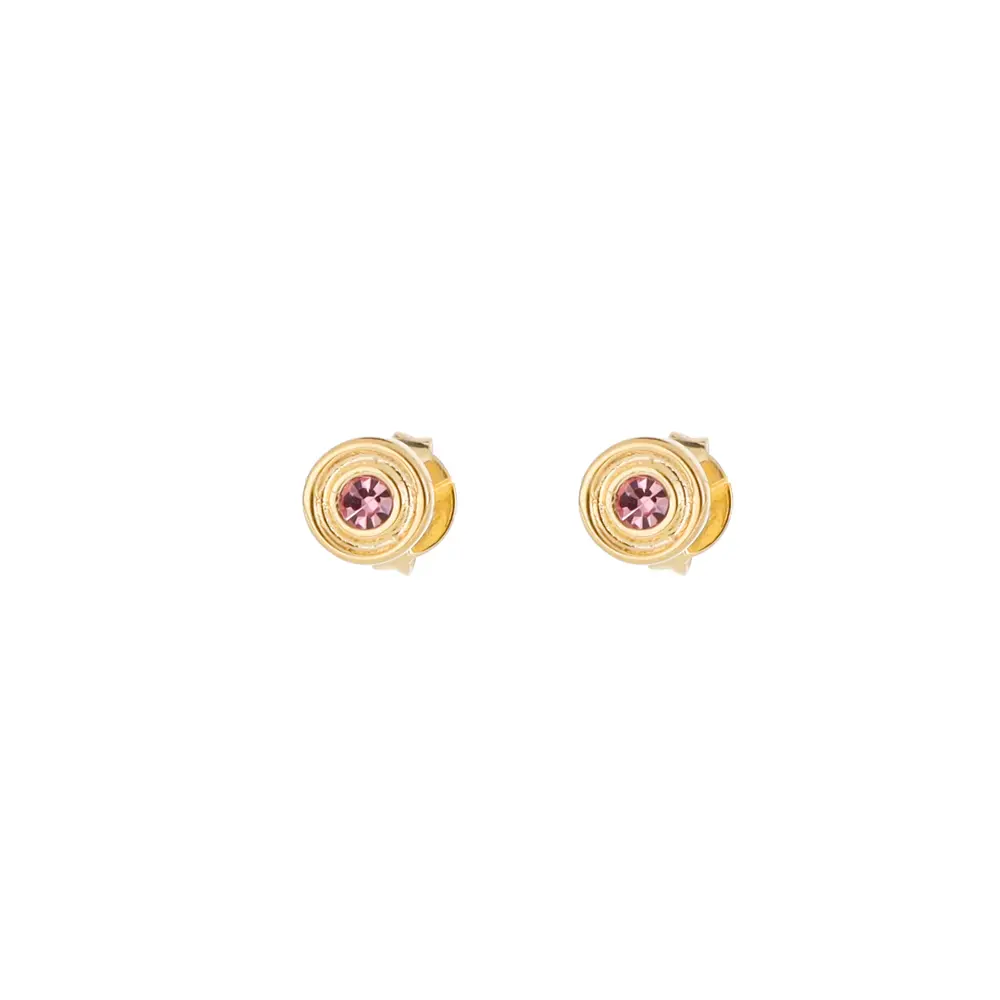 4018ROS Broquel Cristal Rosa 2Prs