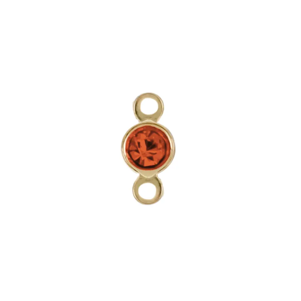 8143N Terminal Mini Cristal Naranja 2 Asas  6 Pz