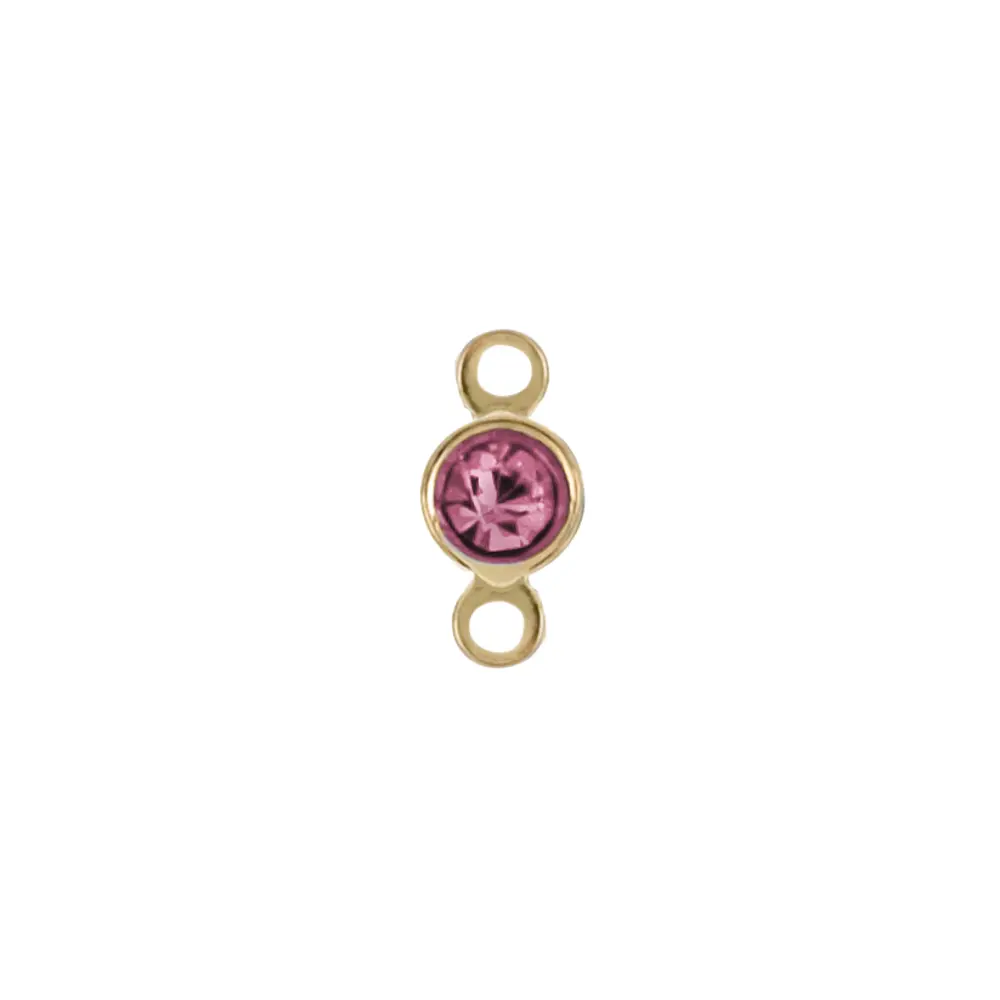 8143ROS Terminal Mini Cristal Rosa 2 Asas  6 Pz