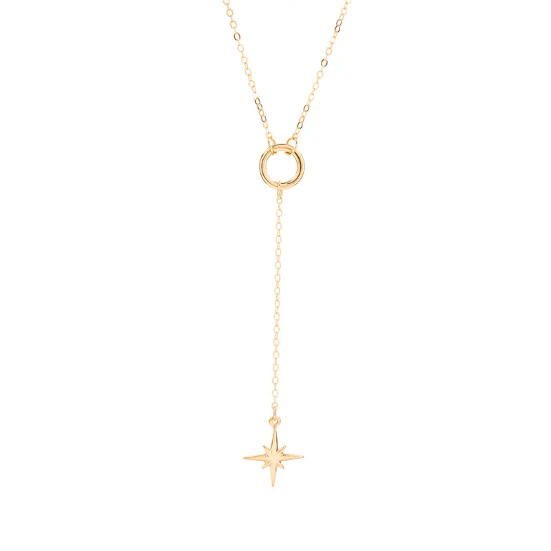 9056 Collar Circulo Mini Con Estrella Del Norte