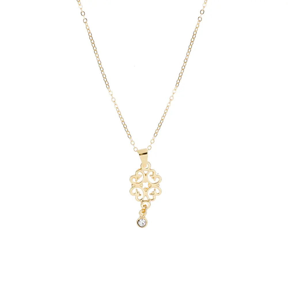 9065 Collar Nudo C/Cristal Blanco 45 Cm