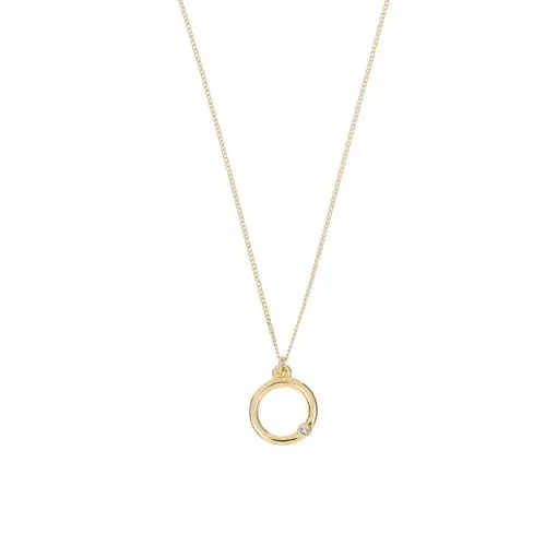 [9090] 9090 Collar Círculo Y Cristal Blanco 45 Cm