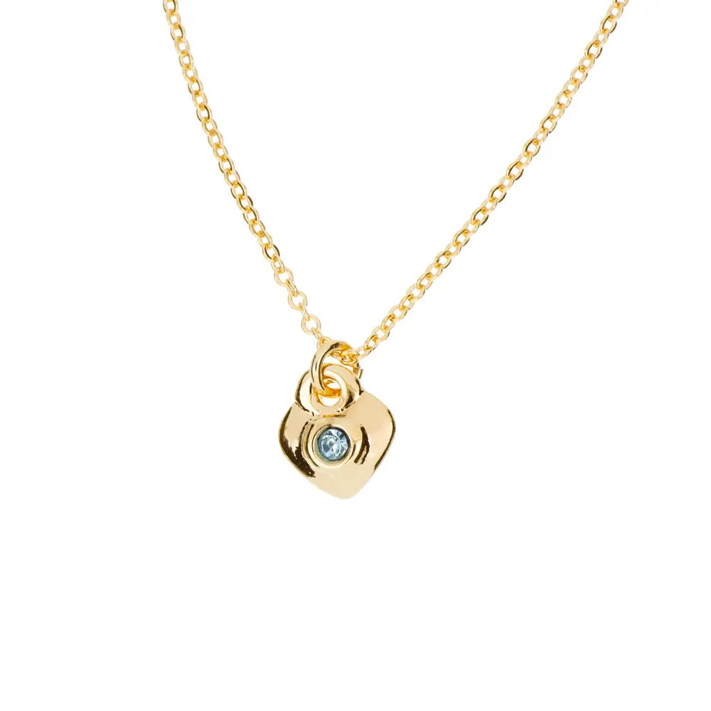 [9099] 9099 Collar Corazón Chico C/Cristal Azul 45 Cm