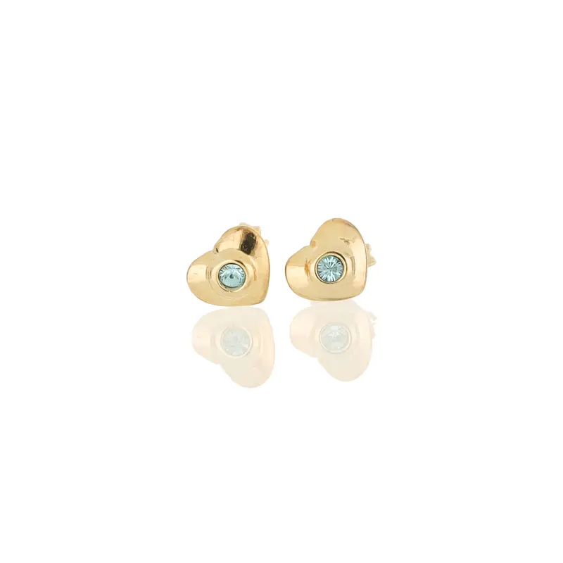 3982A Broquel Corazones C/Cristal Azul
