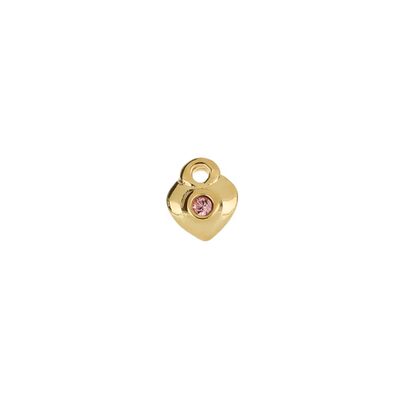 [5313531ROS] 5313531ROS Dije Corazón Y Cristal Rosa Ch. 2 Pz