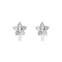 P1012 Huggie Flor Blanca Plata .925
