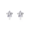 P1012L Huggie Flor Lila Plata .925