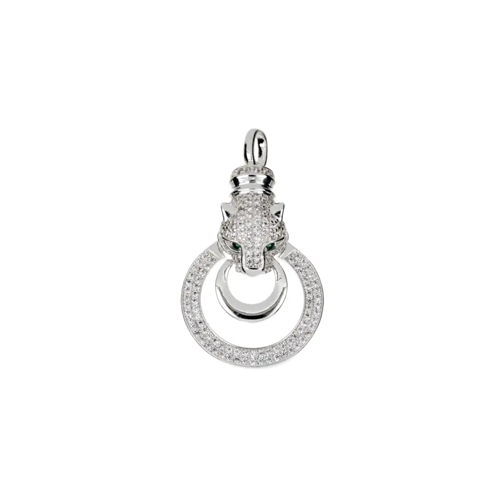 P2007 Dije Leopardo Con Zirconias Plata .925