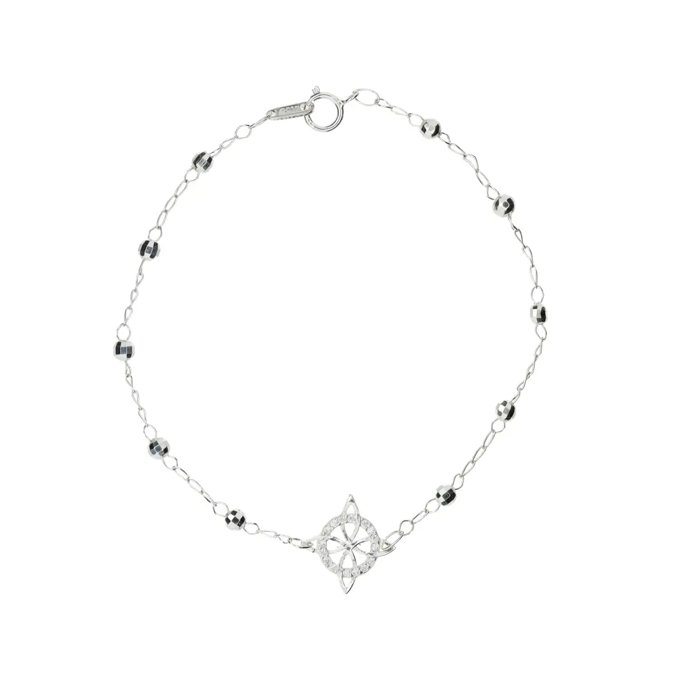 P3002 Pulsera Nudo De Bruja C/Zirconias Plata .925