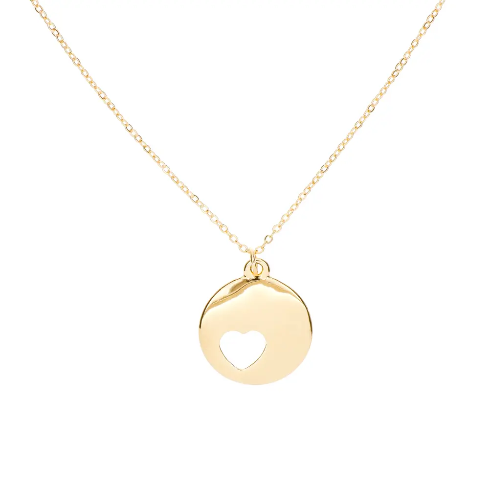 9132 Collar Moneda Corazón 45cm
