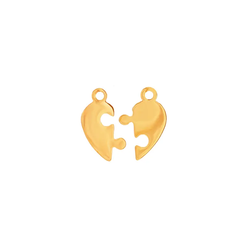 [533359114] 5313359114 Juego De Dijes Corazón Rompecabezas 14K