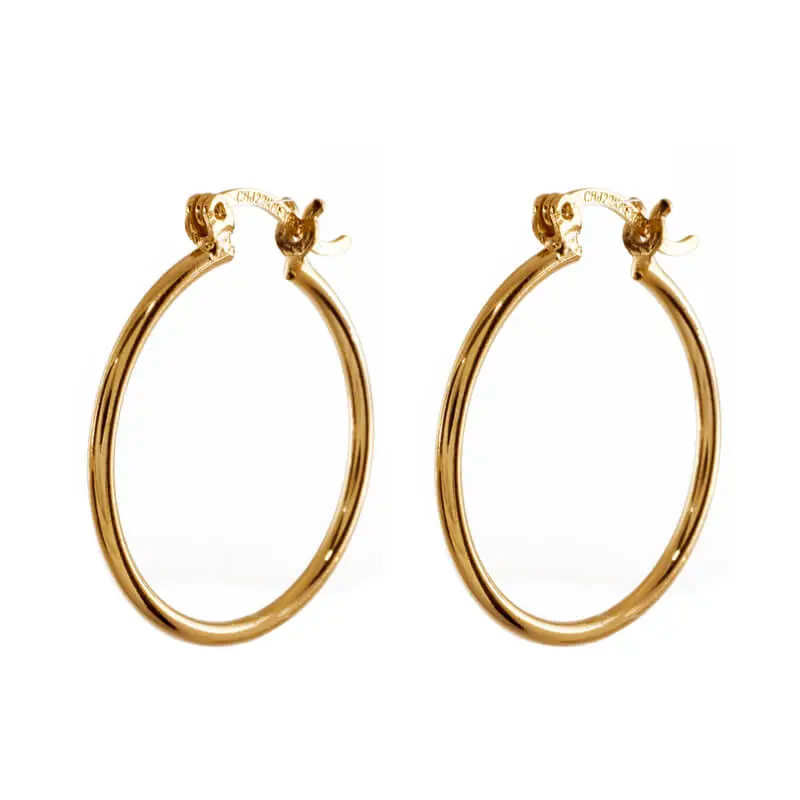 3607114 Arracada Lisa #7 1 Par 14K