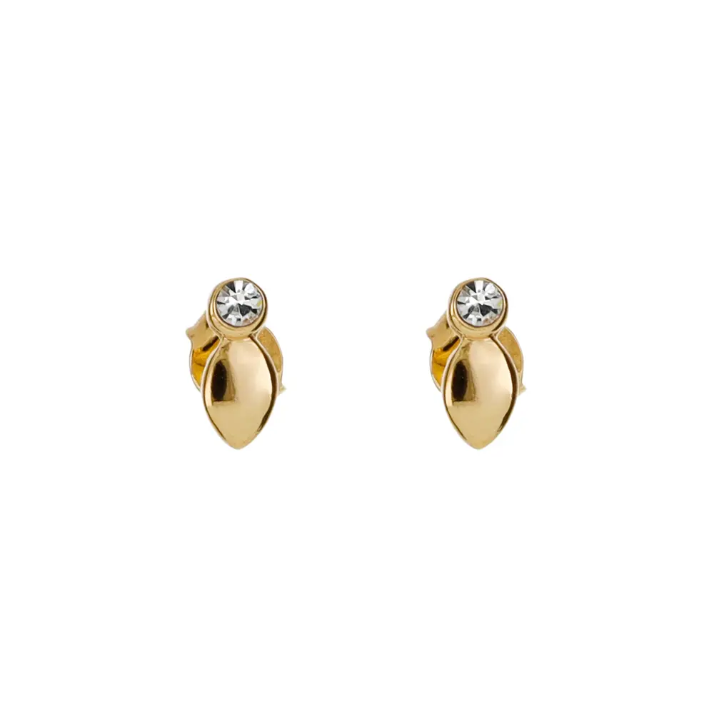 4010114 Broquel Hoja Cristal 14K