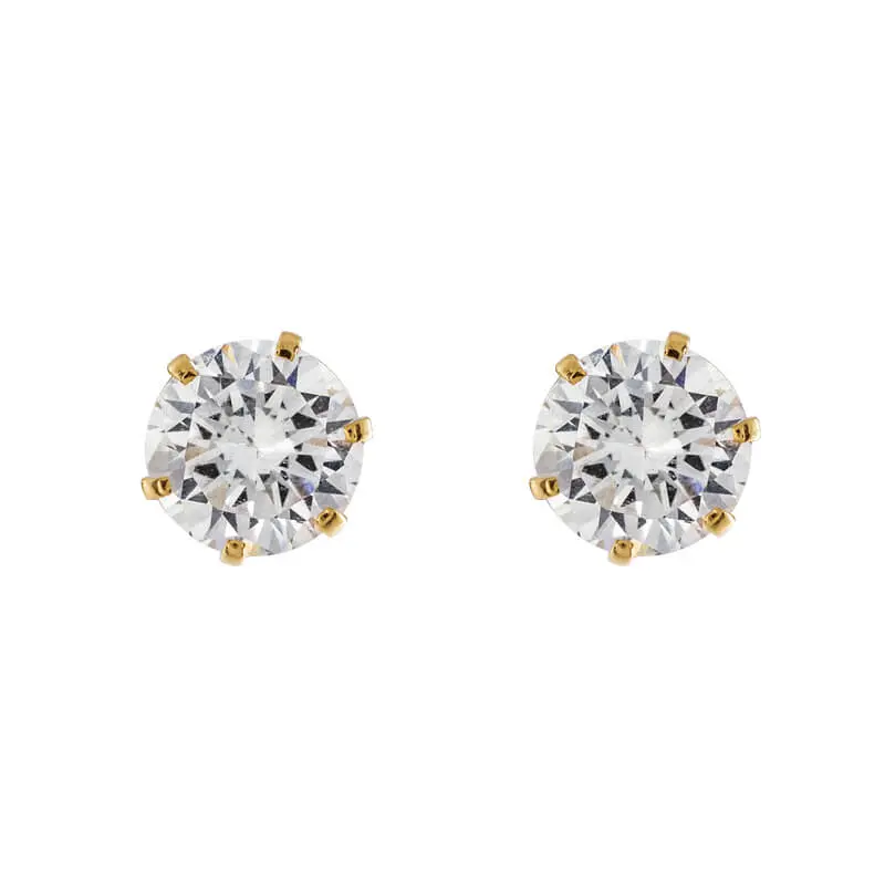 3241114 Broquel Zirconia 7 Mm Au 1 Par 14K
