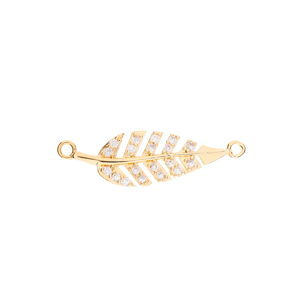 [531362214] 531362214 Dije Hoja Dos Asas C/Zirconia 14K