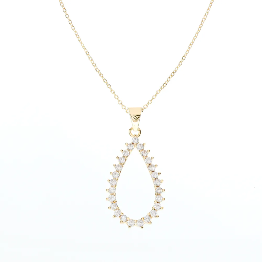 [9138] 9138114 Collar Gota C/zirconia  14K