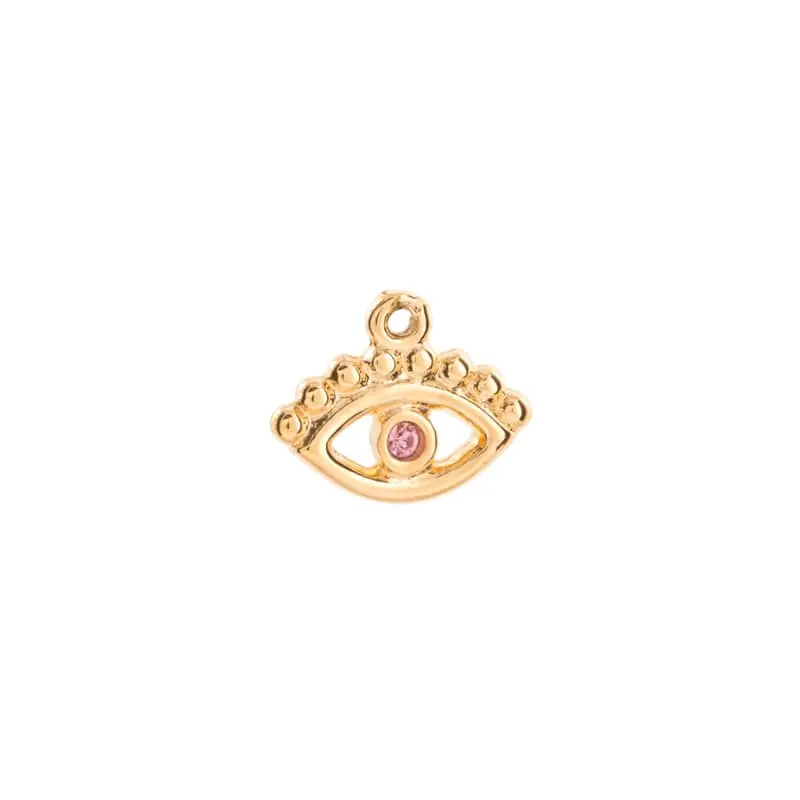 5313516ROS Dije Ojo Turco C/Cristal Rosa