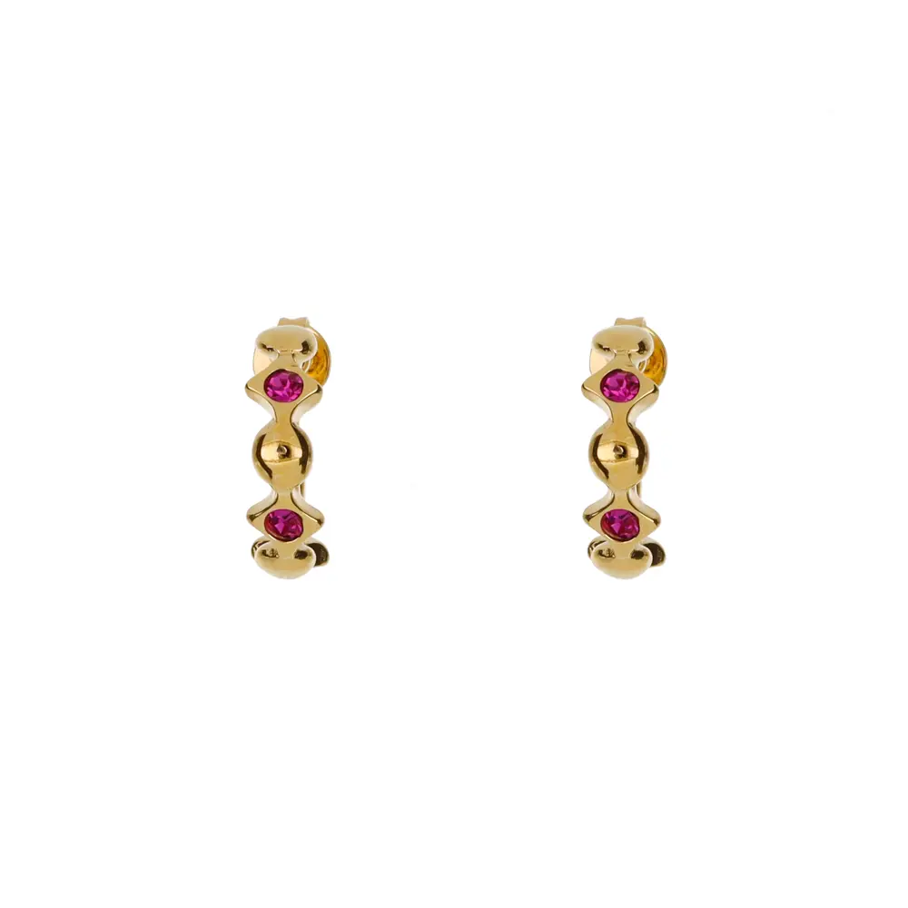 3136F Arracada Estrella C/Cristal Fucsia