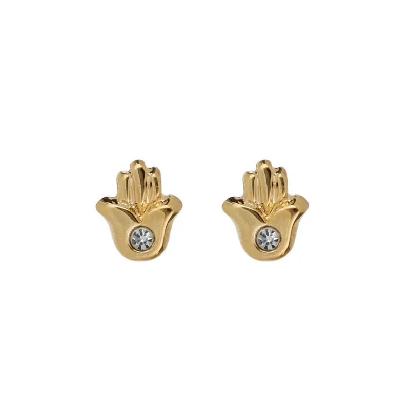 3984 Broquel Mano Hamsa C/Cristal Blanco