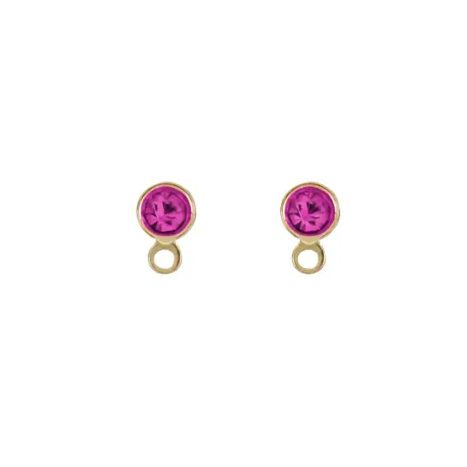 [4012F] 4012F Broquel Cristal Fucsia C/Asa 2Prs