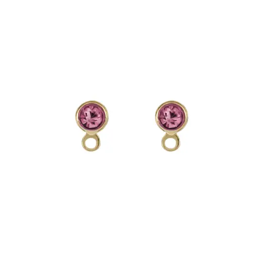 [4012ROS] 4012ROS Broquel Cristal Rosa C/Asa 2Prs