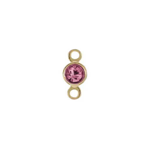 [8143ROS] 8143ROS Terminal Mini Cristal Rosa 2 Asas  6 Pz