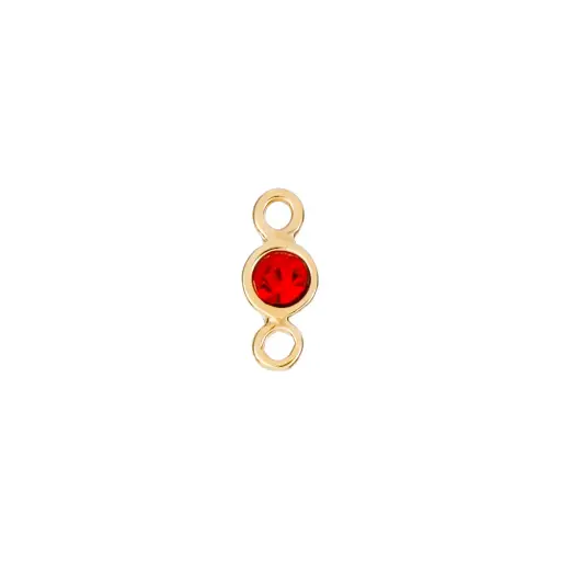 [8144R] 8144R Terminal Cristal Rojo Dos Asas 4 Pz