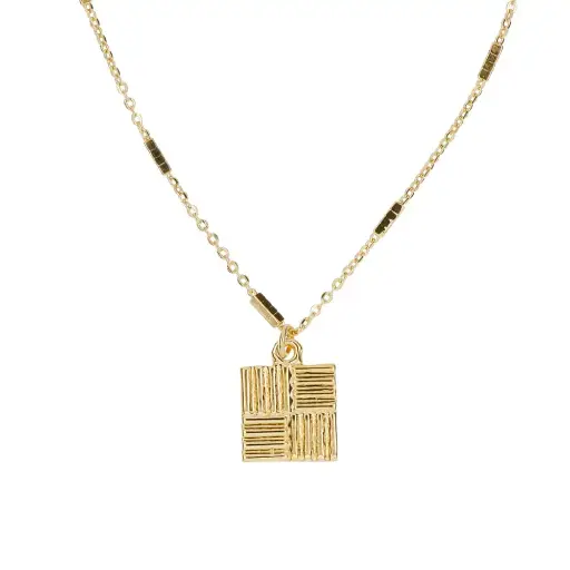 [9110] 9110 Collar Cuadrado Rayas 45 Cm