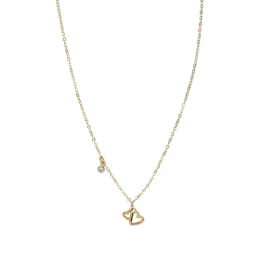 [9072] 9072 Collar Doble Corazón C/Cristal