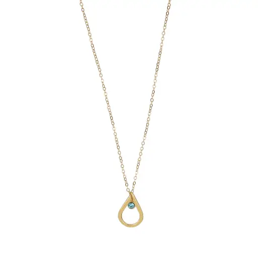 [9073] 9073 Collar Gota C/Cristal Azul