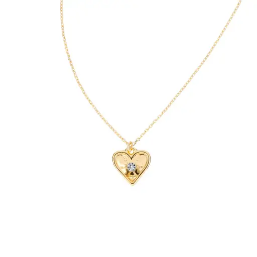 [9096] 9096 Collar Corazón Textura 45 Cm