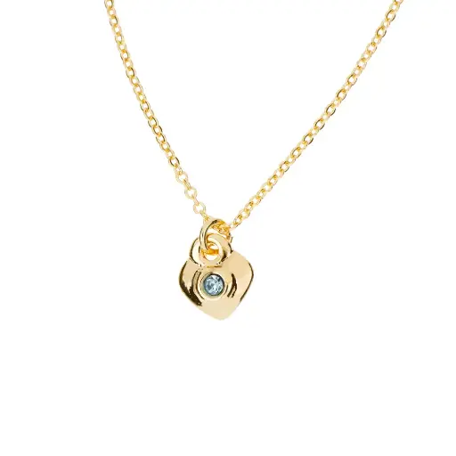 [9099] 9099 Collar Corazón Chico C/Cristal Azul 45 Cm