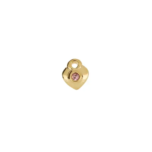 [5313531ROS] 5313531ROS Dije Corazón Y Cristal Rosa Ch. 2 Pz