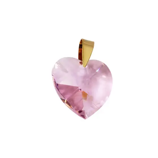[5533] 5533 Dije Corazón Rosa Swarovski