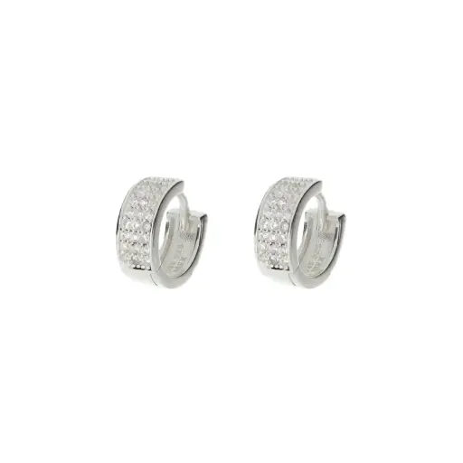 [P1001] P1001 Huggie 27 Zirconias 1 Cm Plata.925