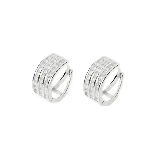 [P1002] P1002 Huggie Tres Caminos Grande Plata .925