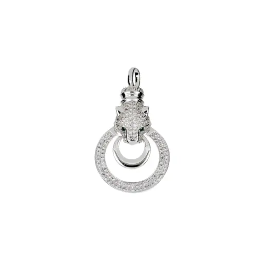 [P2007] P2007 Dije Leopardo Con Zirconias Plata .925