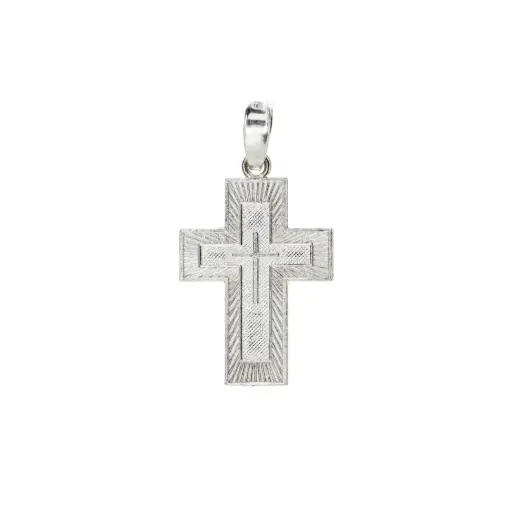 [P2012] P2012 Dije Cruz Con Padre Nuestro Plata .925