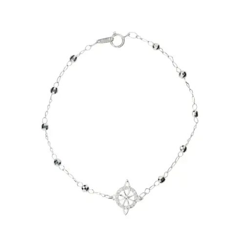 [P3002] P3002 Pulsera Nudo De Bruja C/Zirconias Plata .925