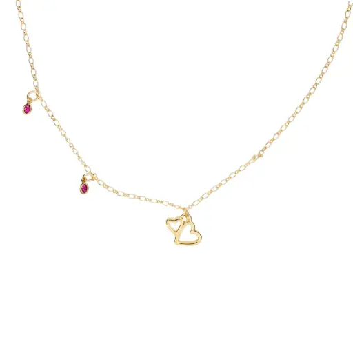 9131 Collar Dos Corazones 45cm 