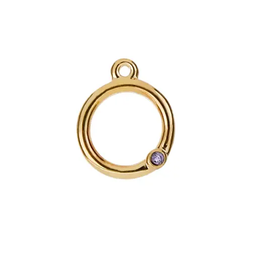 [5313580L] 5313580L Dije Círculo C/Cristal Lila 2 Pz